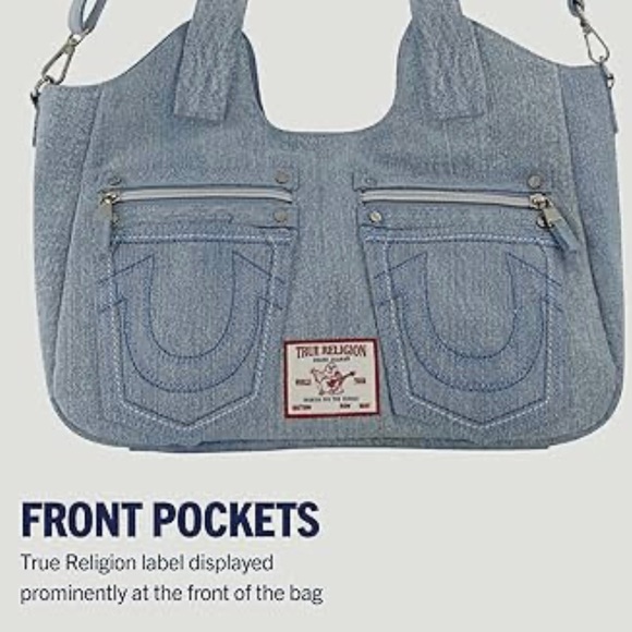 True Religion Denim Horseshoe Stitch Tote - Picture 3 of 7
